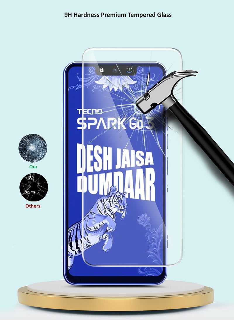 GMAX Tecno Spark Go 3 4G 2026 / TECNO GO 3 GMAX Premium Series Curved Edges 9H 2.5D Tempered Glass Screen Protector - Clear - Image 3